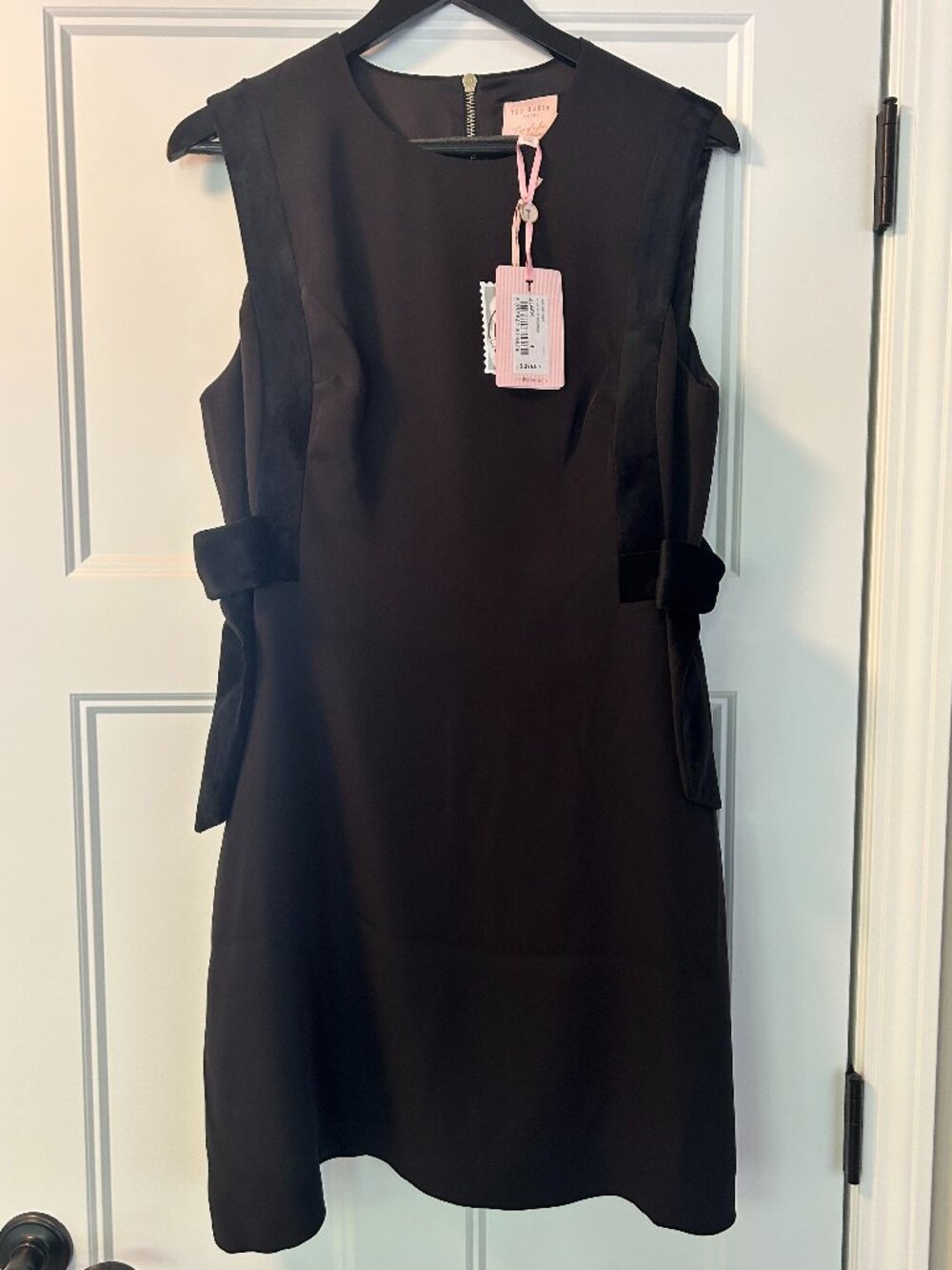 NWT Ted Baker London Velvet Bow A-Line Dress